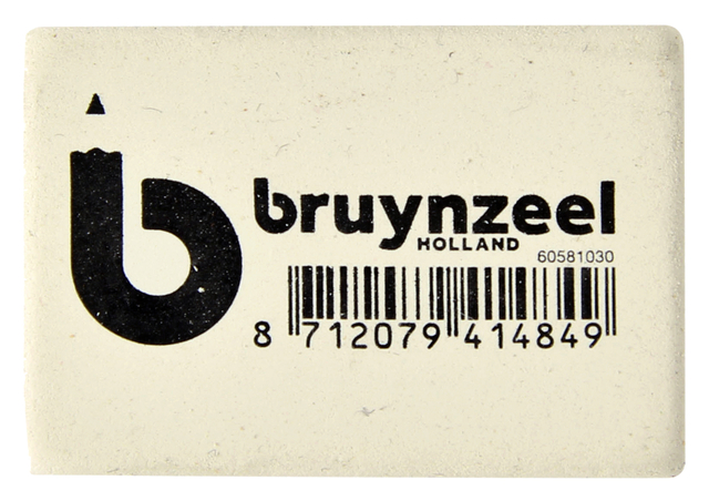 Gomme Bruynzeel Extra Soft Blanc. Présentoir à 30 pièces.