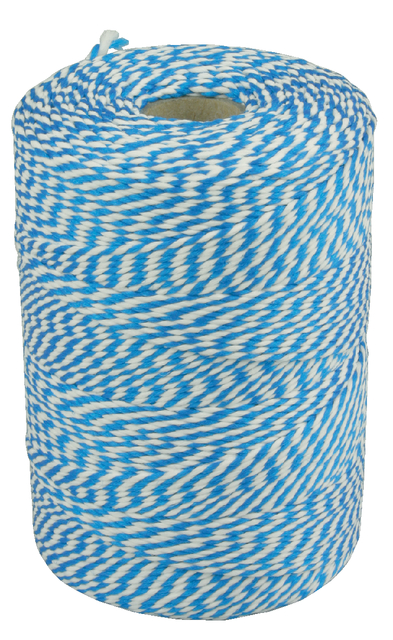 Ficelle coton 45m 50g bleu/blanc