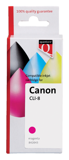 Inktcartridge Quantore Canon CLI-8 rood+chip