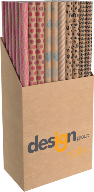 Papier d’emballage Design group 200x70cm kraft assorti