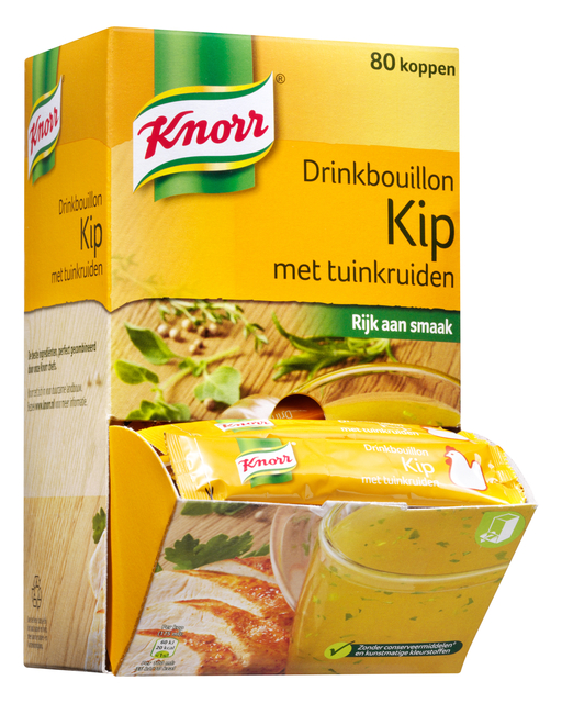 Drinkbouillon Knorr kip met tuinkruiden 80 zakjes
