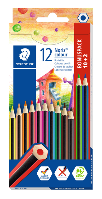Crayon de couleur Noris 185 etui 10 + 2 couleurs gratuites
