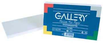 Gallery witte systeemkaarten, ft 7,5 x 12,5 cm, effen, pak van 100 stuks