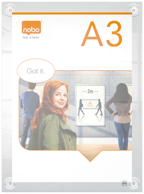 Porte-affiche Nobo Premium Plus A3 acryl mural repositionnable