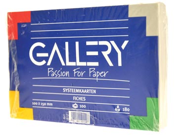 Gallery witte systeemkaarten, ft 10 x 15 cm, effen, pak van 100 stuks