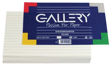Gallery witte systeemkaarten, ft 10 x 15 cm, gelijnd, pak van 100 stuks