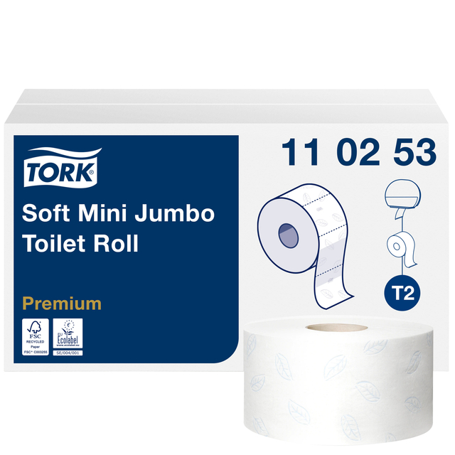 Toiletpapier Tork T2 110253 Premium 2laags 170m 850vel 12rollen