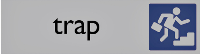 Plaque d'information pictogramme 'Trap' 165x44mm