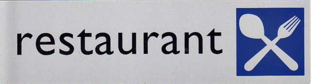Plaque d'information pictogramme 'Restaurant' 165x44mm
