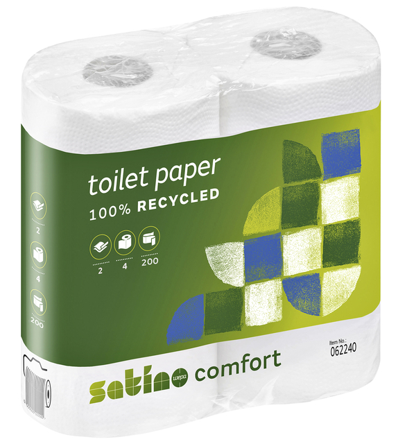 Toiletpapier Satino Comfort 2-laags 200vel wit 4rollen