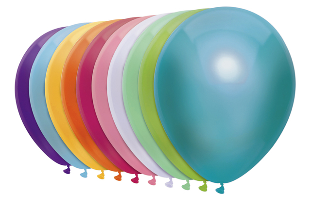 Ballon Haza uni 30cm 50 pièces couleur métallique assorti