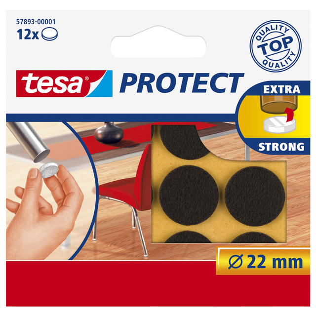 Beschermvilt Tesa antikras 57893 22mm rond bruin