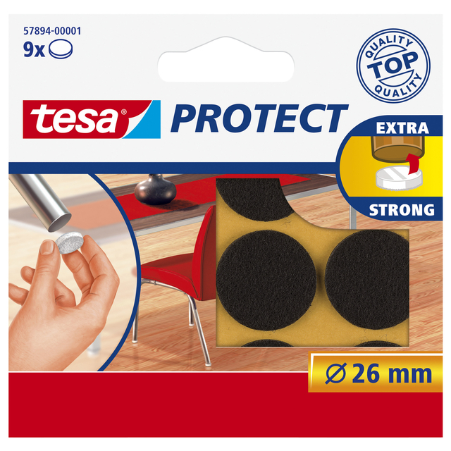 Beschermvilt Tesa antikras Tesa 57894 26mm rond bruin