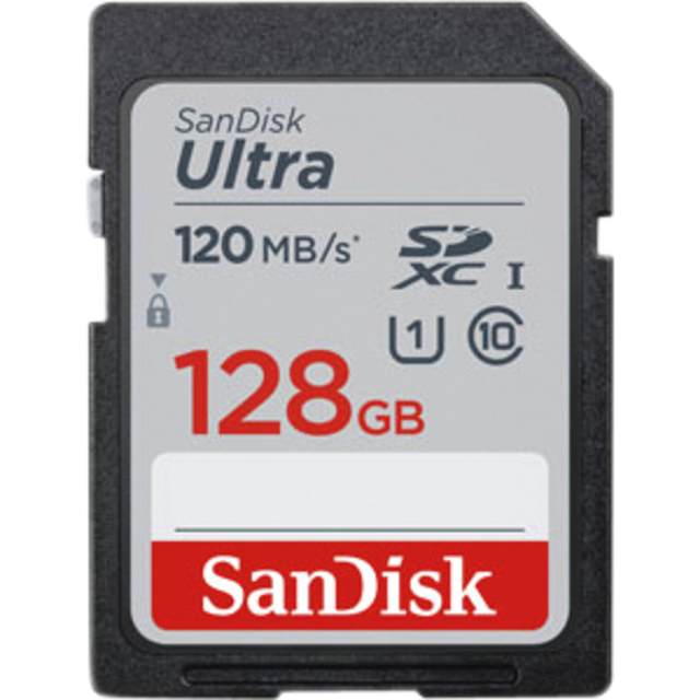 Carte mémoire Sandisk SDXC Ultra 128GB (Class 10/UHS-I/120MB/s)