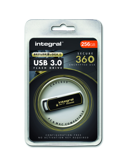 Clé USB Integral 3.0 Secure 360 256Go noir