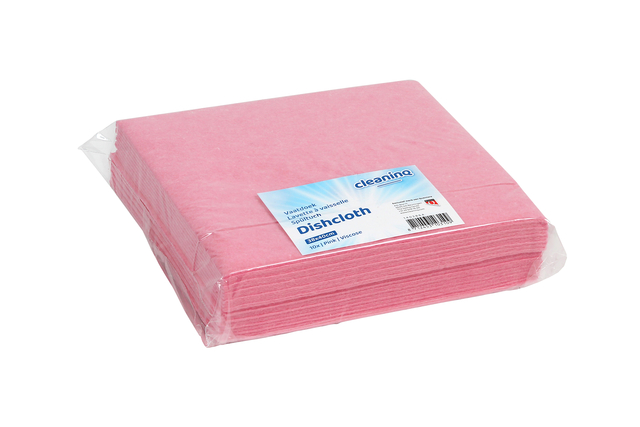 Werkdoek Cleaninq viscose 38x40 cm roze 10 stuks