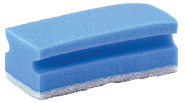 Eponge à récurer Cleaninq avec prise 140x70x42mm bleu/blanc