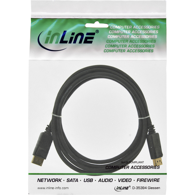 Câble inLine Displayport 4K60HZ Mâle/Mâle 2m noir