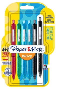 Paper Mate balpen InkJoy 300 RT, blister 4 + 2 gratis