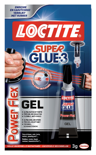 Colle seconde Loctite Powerflex gel tube 3g sous blister