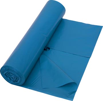 Vuilniszak 38 micron, ft 70 x 110 cm, 110-130 liter, blauw, rol van 25 stuks