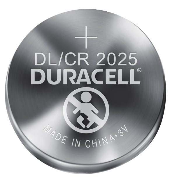 Pile bouton Duracell CR2025 lithium Ø20mm 3V-170mAh