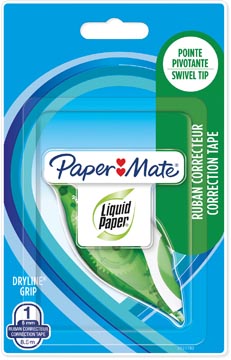 Paper Mate dérouleur de correction Liquid Dryline Grip, vert, sous blister