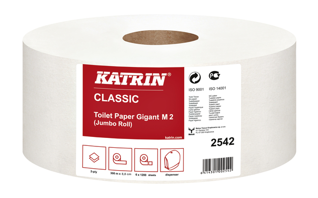 Toiletpapier Katrin Classic Gigant M2 2laags 6rollen