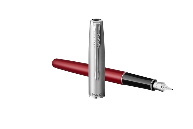 Stylo plume Parker Sonnet Sand Blasted Metal & Red Lacquer Medium