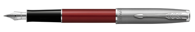 Stylo plume Parker Sonnet Sand Blasted Metal & Red Lacquer Medium