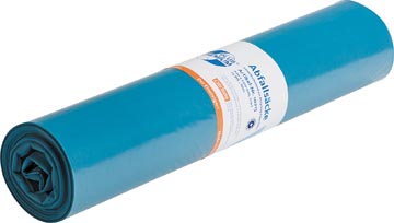Vuilniszak 37 micron, ft 70 x 110 cm, 110-130 liter, blauw, rol van 25 stuks