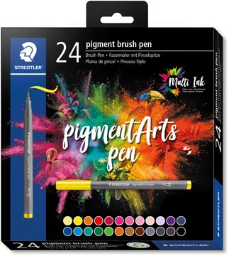 Staedtler Pigment Arts brush pen, étui de 24 pièces