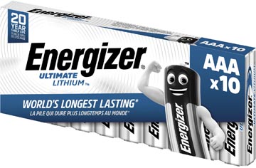Energizer batterijen Ultimate Lithium AAA/L92, pak van 10 stuks