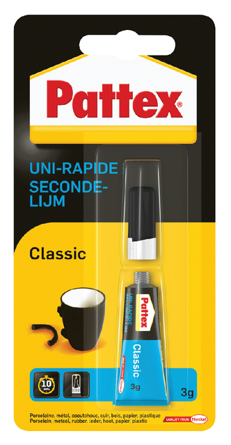 Colle seconde Pattex tube 3g sous blister