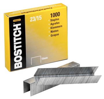 Bostitch nietjes 23-15-1M, 15 mm, verzinkt, voor B310HDS, 00540, HD-23L17, HD-12F