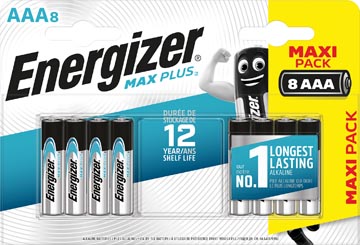 Energizer piles Max Plus AAA, blister de 8 pièces