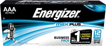 Energizer batterijen Max Plus AAA, pak van 20 stuks
