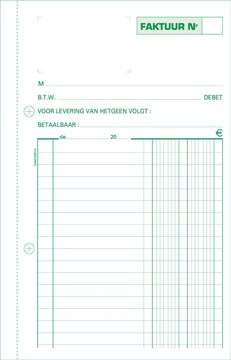 Exacompta factures, ft 21 x 13,5 cm, dupli, verticale, néerlandais