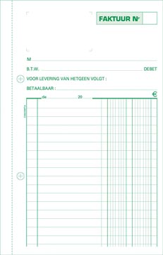 Exacompta factures,  ft 21 x 13,5 cm, tripli, verticale, néerlandais