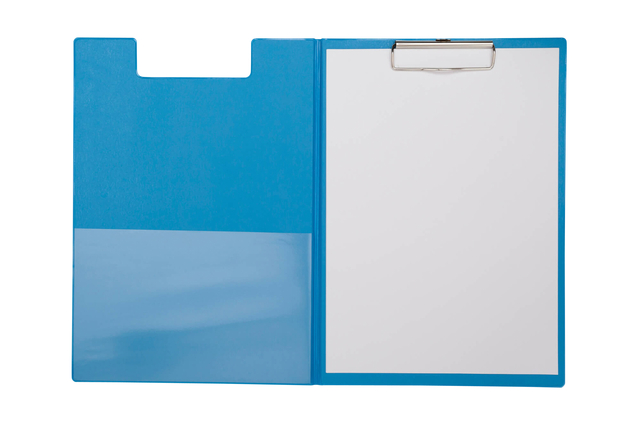 Porte-bloc avec rabat MAUL A4 portrait avec boucle-stylo bleu clair