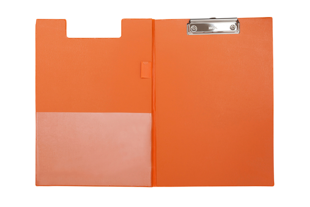 Porte-bloc à rabat Maul A4 portrait avec boule-stylo néon orange