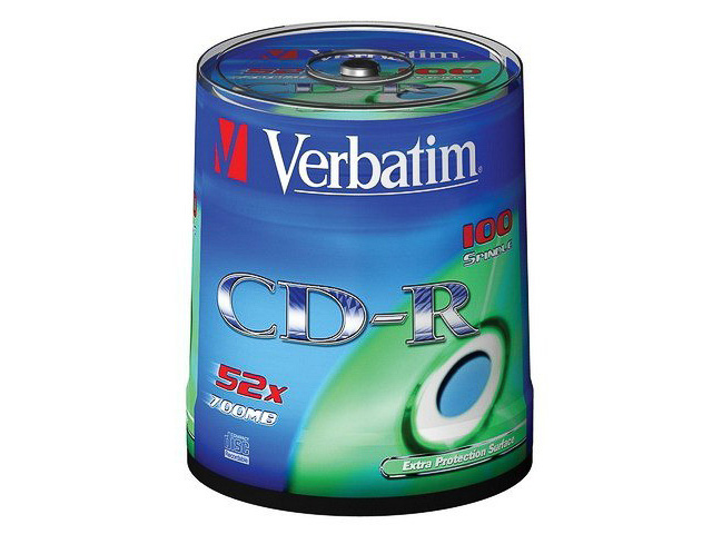VERBATIM CDR80 700MB 52x (100) SP 43411 spindle extra protection