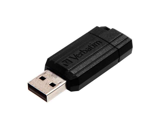 VERBATIM PINSTRIPE USB DRIVE 32GB 49064 12MB/s USB 2.0 black