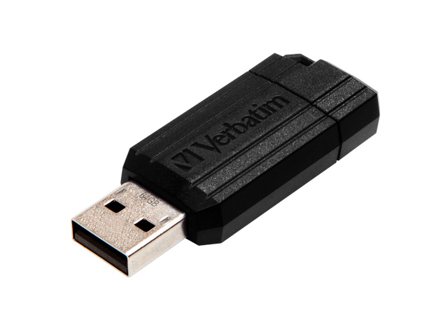 VERBATIM PINSTRIPE USB STICK 64GB 49065 12MB/s USB 2.0 black