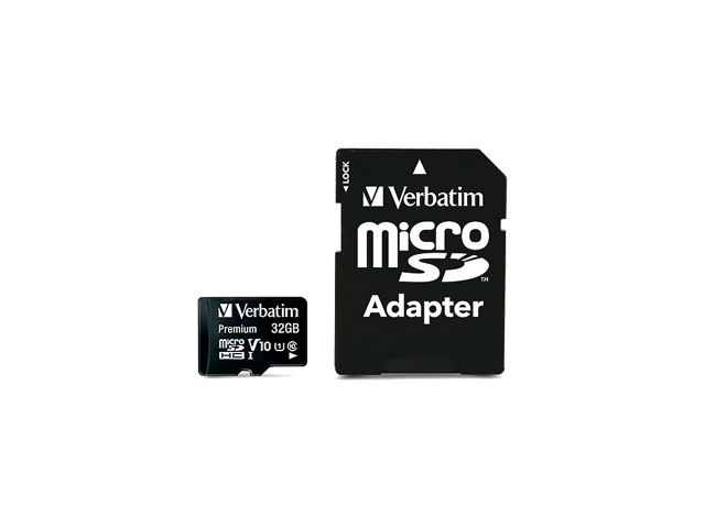 VERBATIM PREMIUM MICRO SDHC CARD 32GB 44083 class 10 with adapter