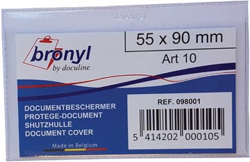 Bronyl U-mapje uit transparante PVC van 140 micron, ft kredietkaart