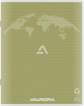 Aurora Writing 60 cahier de brouillon en papier recyclé, 200 pages, ligné, vert mousse