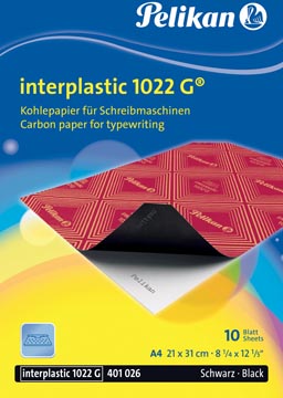 Pelikan papier carbone Interplastic 1022G, pochette de 10 feuilles