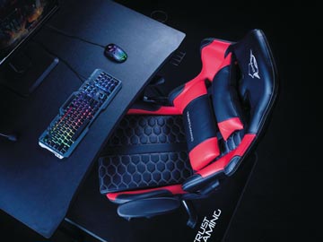 Trust GXT 708R Resto chaise pour jeu vidéo, noir-rouge