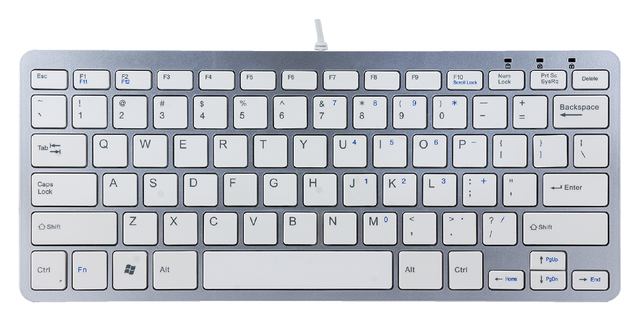 Clavier R-Go Tools Compact Qwerty argent/blanc